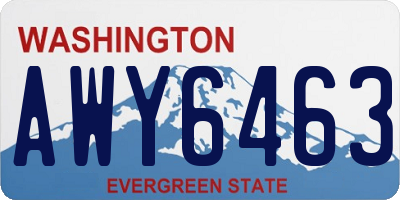WA license plate AWY6463