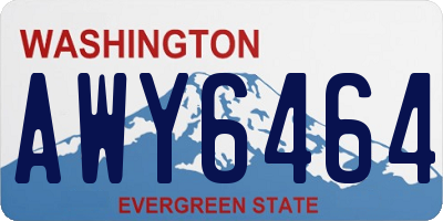 WA license plate AWY6464
