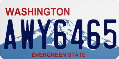 WA license plate AWY6465