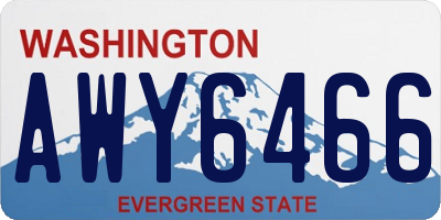 WA license plate AWY6466