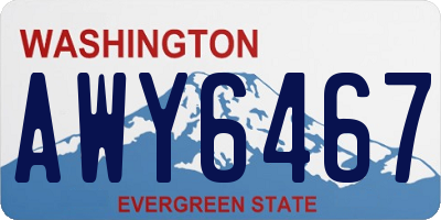 WA license plate AWY6467