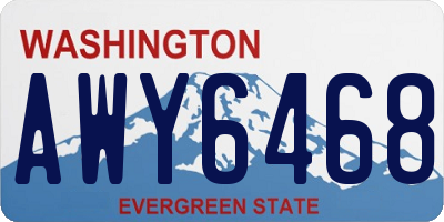 WA license plate AWY6468