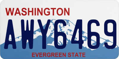 WA license plate AWY6469