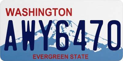 WA license plate AWY6470