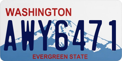 WA license plate AWY6471