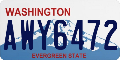 WA license plate AWY6472