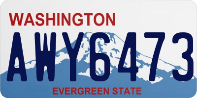 WA license plate AWY6473