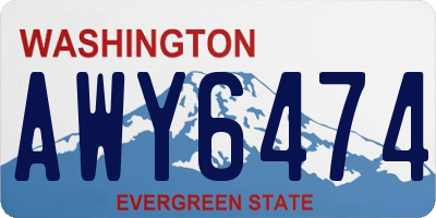 WA license plate AWY6474