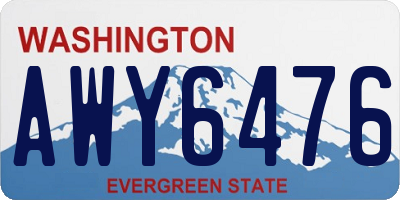 WA license plate AWY6476