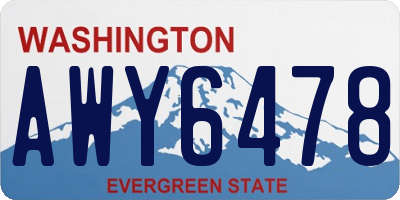 WA license plate AWY6478