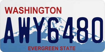 WA license plate AWY6480