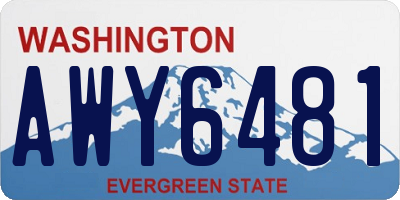 WA license plate AWY6481