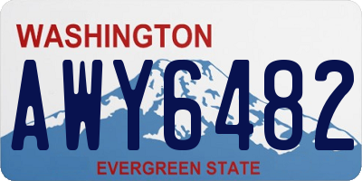 WA license plate AWY6482