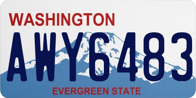 WA license plate AWY6483