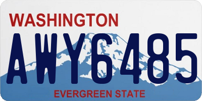 WA license plate AWY6485