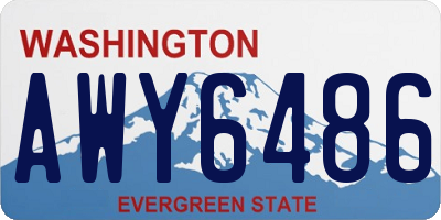 WA license plate AWY6486