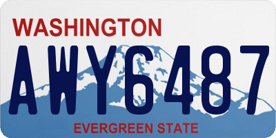 WA license plate AWY6487