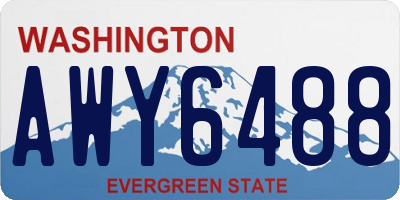 WA license plate AWY6488
