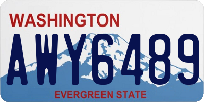 WA license plate AWY6489