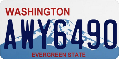 WA license plate AWY6490