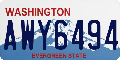 WA license plate AWY6494