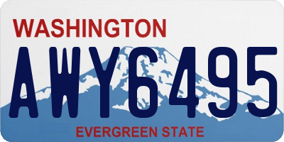 WA license plate AWY6495