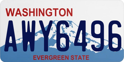 WA license plate AWY6496