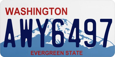 WA license plate AWY6497
