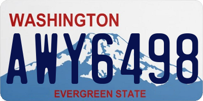 WA license plate AWY6498