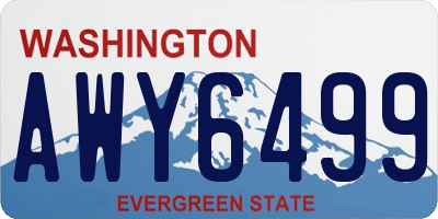 WA license plate AWY6499