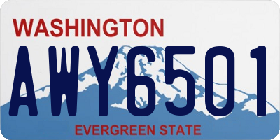 WA license plate AWY6501