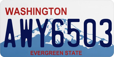 WA license plate AWY6503