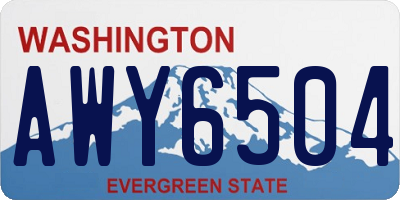 WA license plate AWY6504