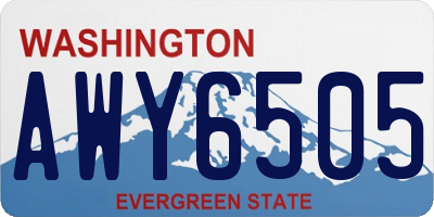 WA license plate AWY6505