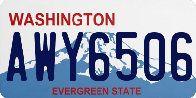 WA license plate AWY6506