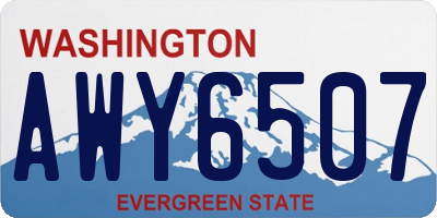 WA license plate AWY6507
