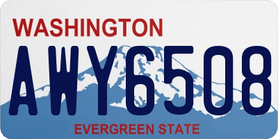 WA license plate AWY6508