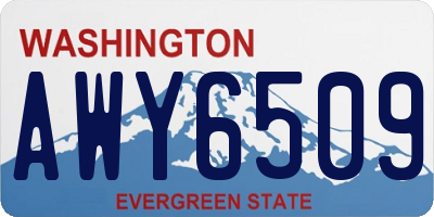 WA license plate AWY6509