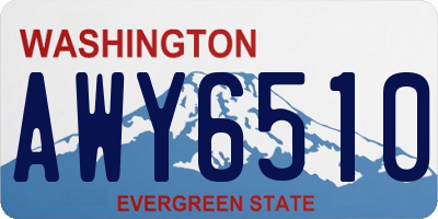 WA license plate AWY6510