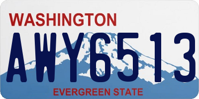 WA license plate AWY6513