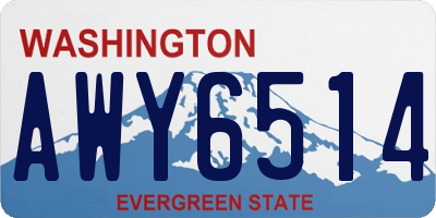 WA license plate AWY6514