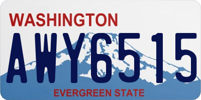 WA license plate AWY6515