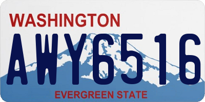 WA license plate AWY6516