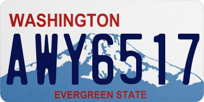 WA license plate AWY6517
