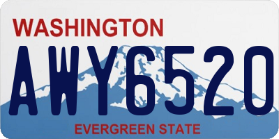 WA license plate AWY6520