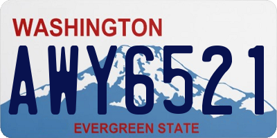 WA license plate AWY6521