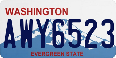 WA license plate AWY6523