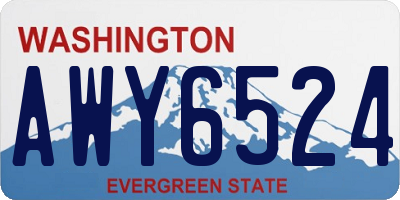 WA license plate AWY6524