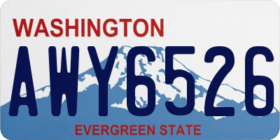 WA license plate AWY6526