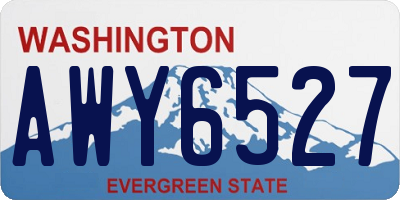 WA license plate AWY6527